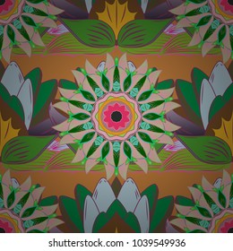 Vector Nice fabric pattern. Abstract elegance seamless pattern with floral background.