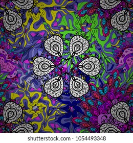 Vector Nice fabric pattern. Abstract elegance seamless pattern with floral background.