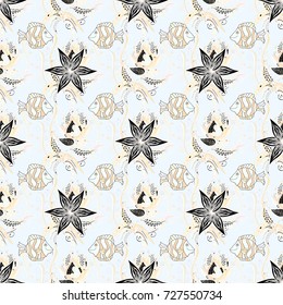 Vector Nice fabric pattern. Abstract elegance seamless pattern with floral background.