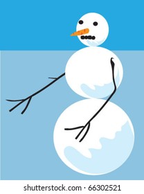 Vector nice smiling snowball