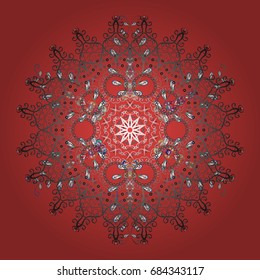 Vector nice snowflakes on colorful background. Snowflake icon, isolated. Vector illustration. Flat design.