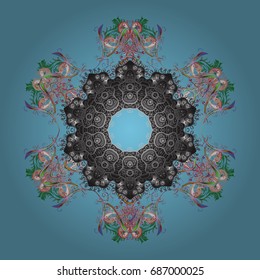 Vector nice snowflakes on colorful background. Vector illustration. Flat design. Snowflake icon, isolated.