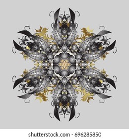 Vector nice snowflakes on colorful background. Flat design. Snowflake icon, isolated. Vector illustration.