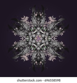Vector nice snowflakes on colorful background. Vector illustration. Flat design. Snowflake icon, isolated.