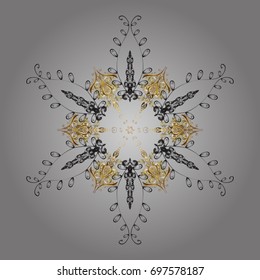 Vector nice snowflakes on colorful background. Vector illustration. Flat design. Snowflake icon, isolated.