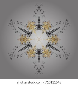 Vector nice snowflakes on colorful background. Vector illustration. Flat design. Snowflake icon, isolated.