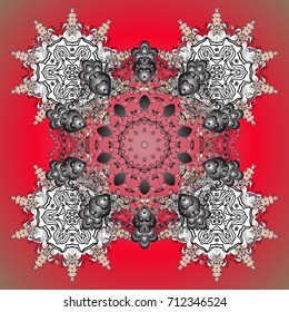 Vector nice snowflakes on colorful background. Snowflake icon, isolated. Flat design. Vector illustration.