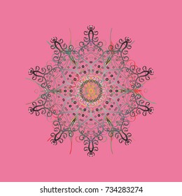 Vector nice snowflakes on colorful background. Vector illustration. Flat design. Snowflake icon, isolated.