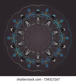 Vector nice snowflakes on colorful background. Vector illustration. Flat design. Snowflake icon, isolated.
