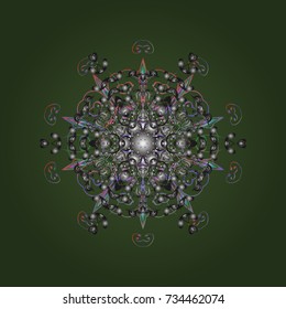 Vector nice snowflakes on colorful background. Vector illustration. Flat design. Snowflake icon, isolated.