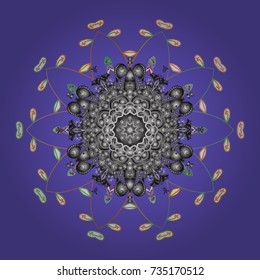 Vector nice snowflakes on colorful background. Vector illustration. Flat design. Snowflake icon, isolated.