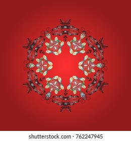 Vector nice snowflakes on colorful background. Snowflake icon, isolated. Vector illustration. Flat design.