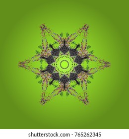 Vector nice snowflakes on colorful background. Snowflake icon, isolated. Vector illustration. Flat design.
