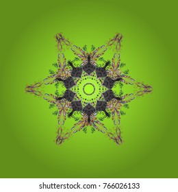 Vector nice snowflakes on colorful background. Snowflake icon, isolated. Vector illustration. Flat design.