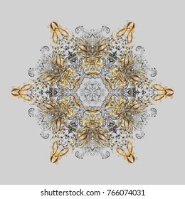 Vector nice snowflakes on colorful background. Snowflake icon, isolated. Vector illustration. Flat design.