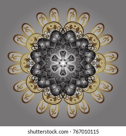 Vector nice snowflakes on colorful background. Vector illustration. Flat design. Snowflake icon, isolated.