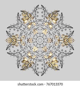 Vector nice snowflakes on colorful background. Flat design. Snowflake icon, isolated. Vector illustration.