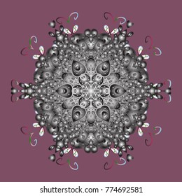 Vector nice snowflakes on colorful background. Snowflake icon, isolated. Vector illustration. Flat design.