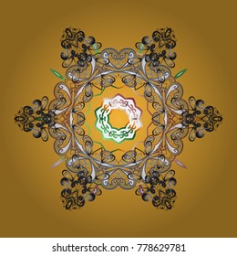 Vector nice snowflakes on colorful background. Snowflake icon, isolated. Vector illustration. Flat design.