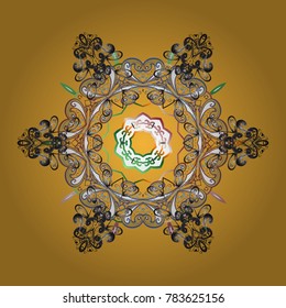 Vector nice snowflakes on colorful background. Snowflake icon, isolated. Vector illustration. Flat design.
