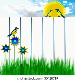 Vector Nice Sunny Day Scene, See Jpeg Also In My Portfolio