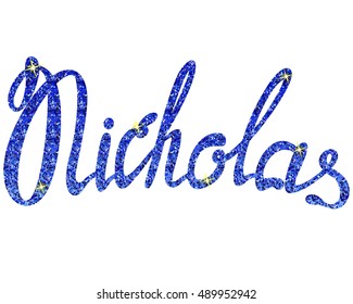Vector Nicholas name lettering tinsels