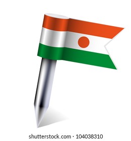 Vector Niger flag isolated on white. Eps10