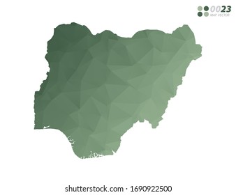 Vector of Niger map green polygon triangle mosaic with white background. style gradient.