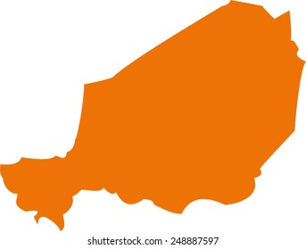 Vector Niger map on Africa
