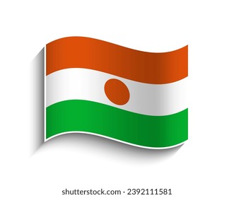 Vector Niger waving Flag Icon