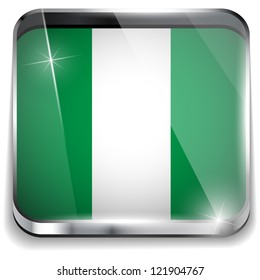 Vector - Nigeria Flag Smartphone Application Square Buttons
