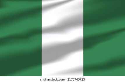Vector Nigeria Flag Waving Realistic Flowing Flags