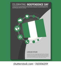 Vector Nigeria Independence Day Flyer template. Creative Brochure Title Page. National Day Leaflet design element. vector illustration