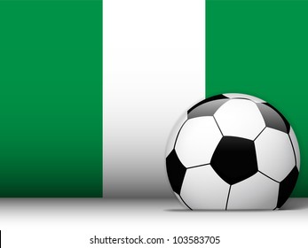 Vector - Nigeria Soccer Ball with Flag Background