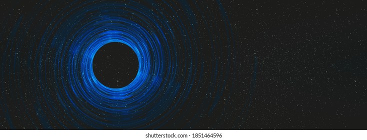 Vector Night black hole on Cosmic Universe background on interstellar Galaxy,Free Space For text.