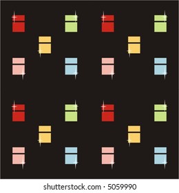 Vector night city pattern