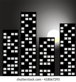 Vector of night city symbol or icon