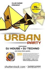 Vector night party urban invitation. Vector template graphic