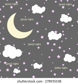 Vector night scene with moon and stars.eps10 vector star moon illustration