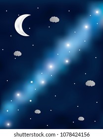 Vector night sky background