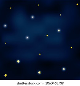 Vector night sky background stars and moon.