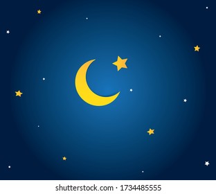 Vector Nacht Himmel Hintergrundstars und Mond.
