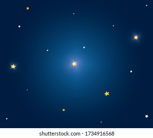Vector night sky background with stars
