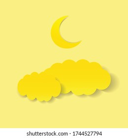 Vector night sky background stars and moon.