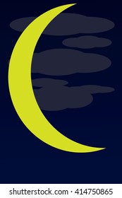vector night sky, moon
