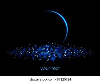 Vector night sky with stars and moon