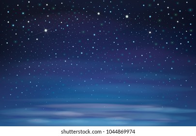 Vector night starry sky background. 