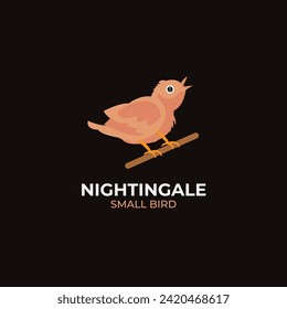 Vector nightingale bird logo design