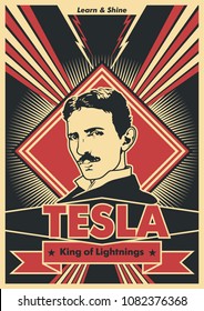 Estilización de afiches de obeia vertical Nikola Tesla