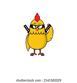 Vector ninja chicken logo mascot